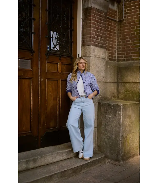 NKS13053-Offwhite/Navy  June Jacket Stripe