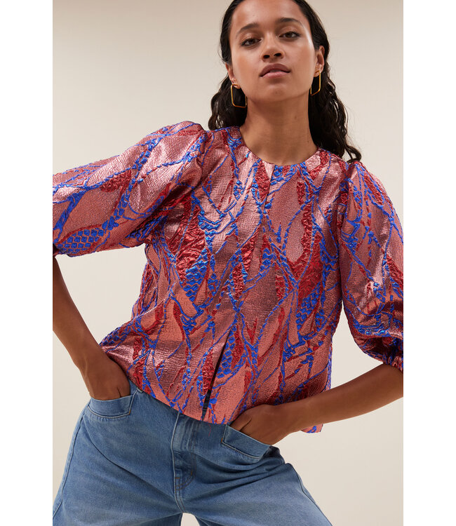 26112047/Coral  Mauri jacquard blouse