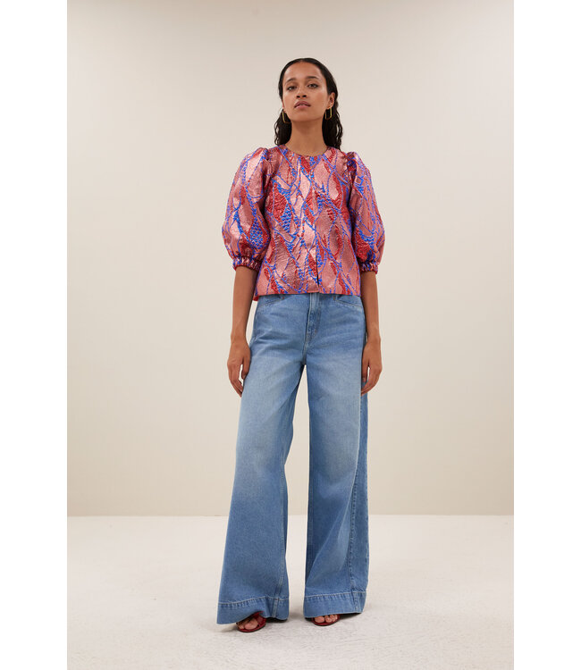 26112047/Coral  Mauri jacquard blouse