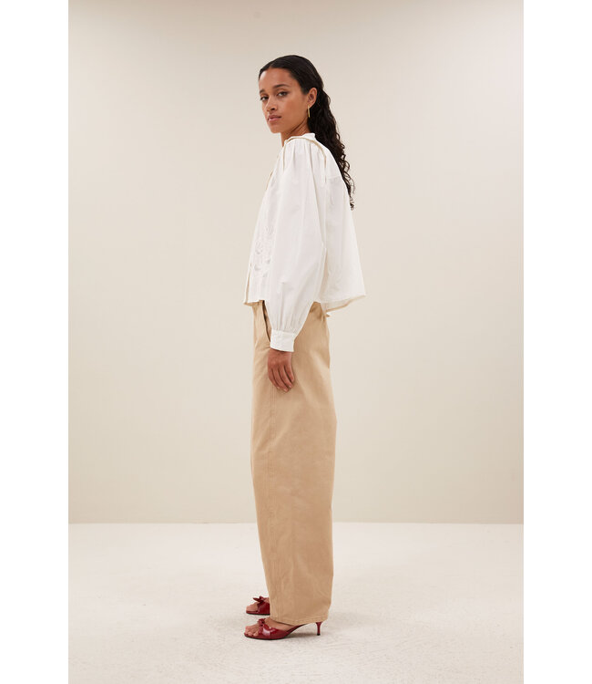 26112007/CloudWhite  Soof embroidery blouse