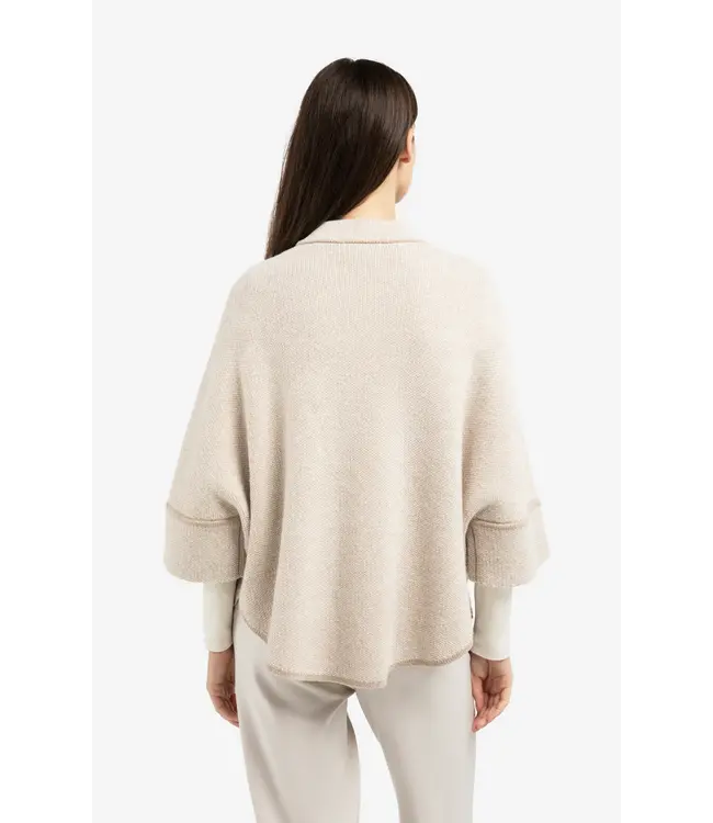 01-010141-601/513061  Chunky knit poncho cardigan with rounded hem