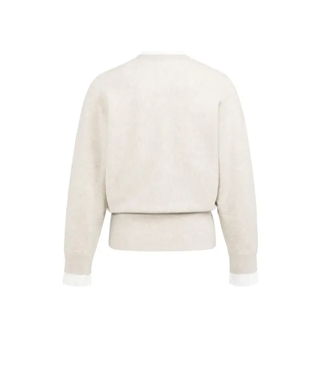 01-000546-601/990402  Sweater with inserted blouse collar and button detail