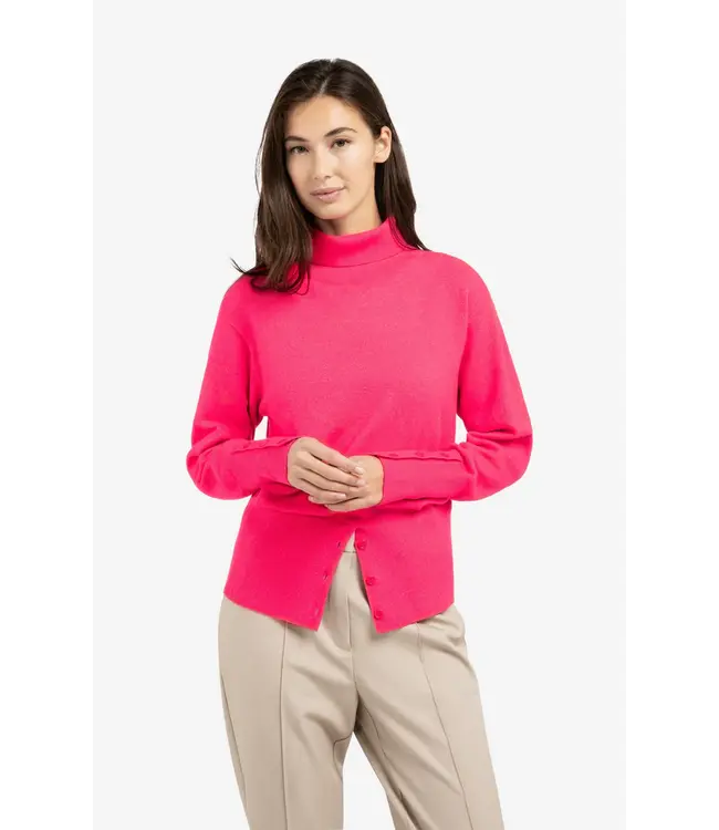 01-000549-601/81852  Knitted high neck sweater with button details