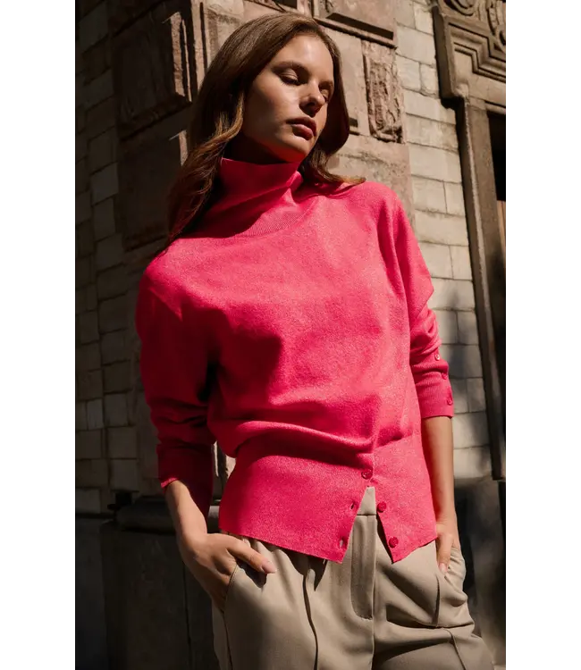 01-000549-601/81852  Knitted high neck sweater with button details