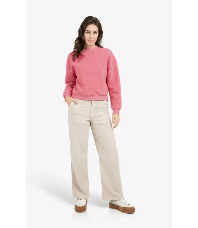 01-109104-601/818522  Teddy sweater with ribbed trims and round neckline