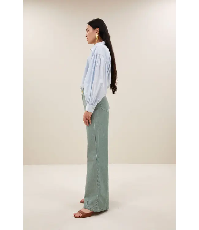 26218028/DarkGreenStripe  femme stripe pants