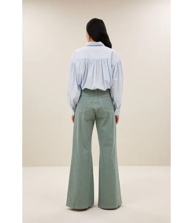 26218028/DarkGreenStripe  femme stripe pants