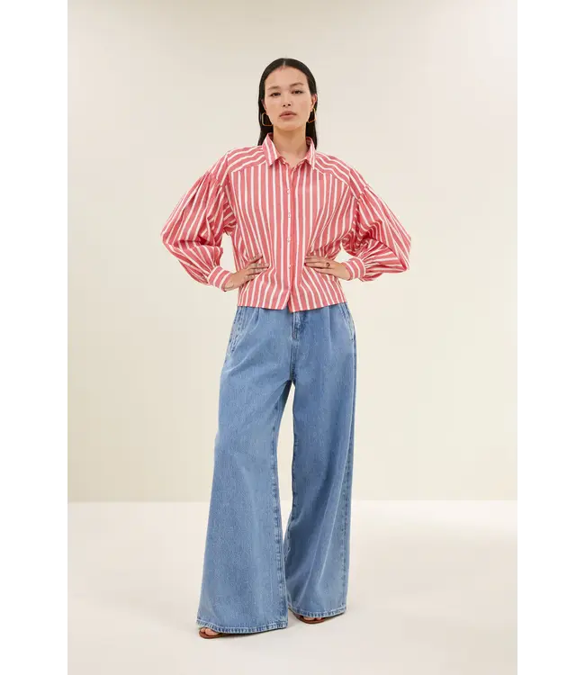 26112057/RedStripe  sarah short stripe blouse