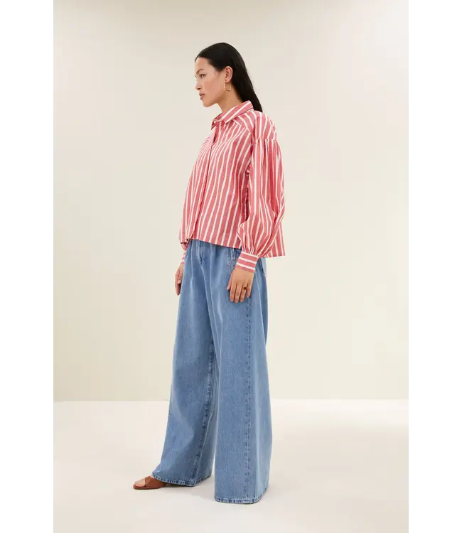 26112057/RedStripe  sarah short stripe blouse