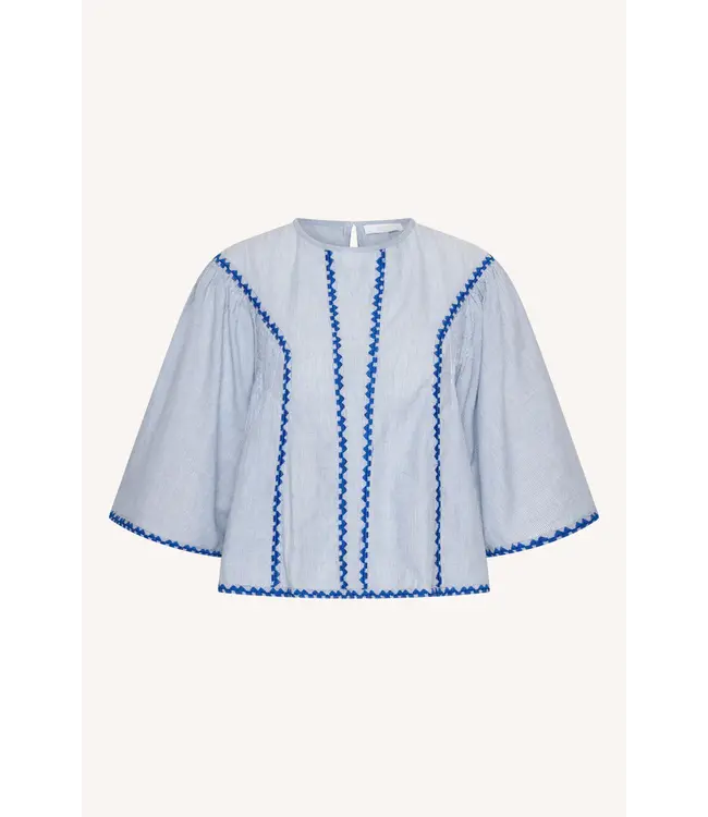 261120222/BluePinStripe  davin pinstripe blouse