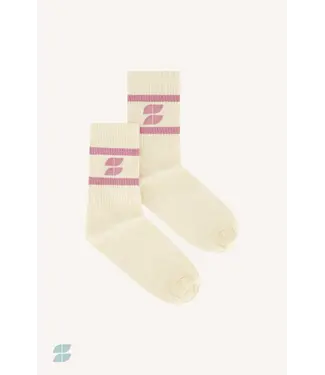 by-bar 109056  Logo sparkle oyster socks ASH ROSE