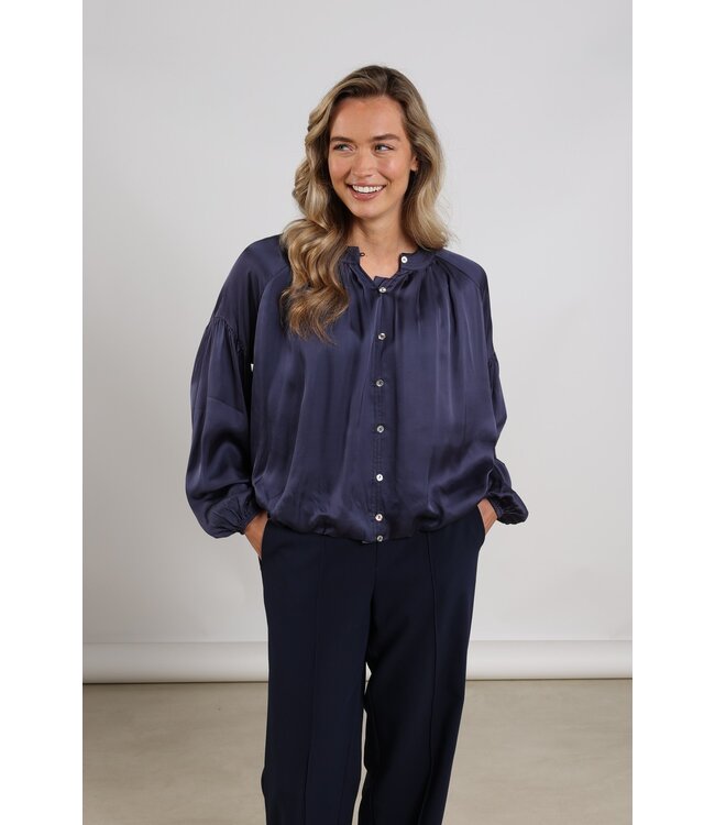 NKS02135-Navy  Elly Blouse