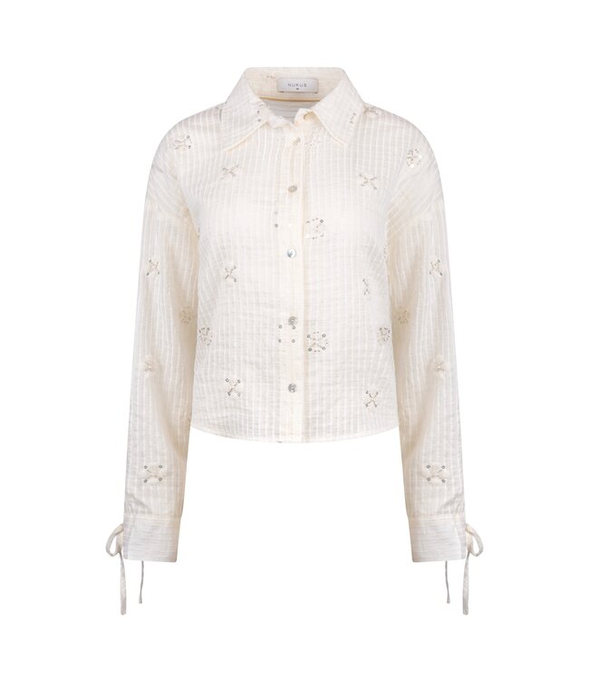 NKS02200-OffWhite  Bailey Blouse Beads