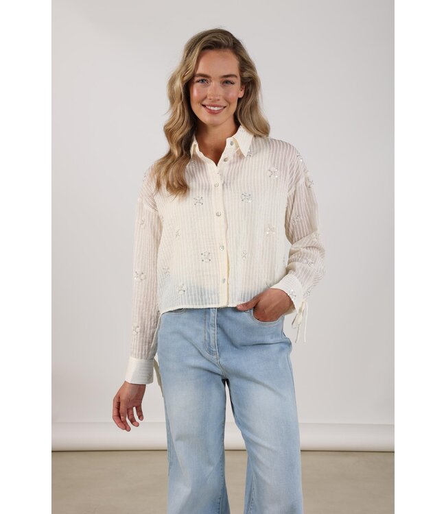 NKS02200-OffWhite  Bailey Blouse Beads