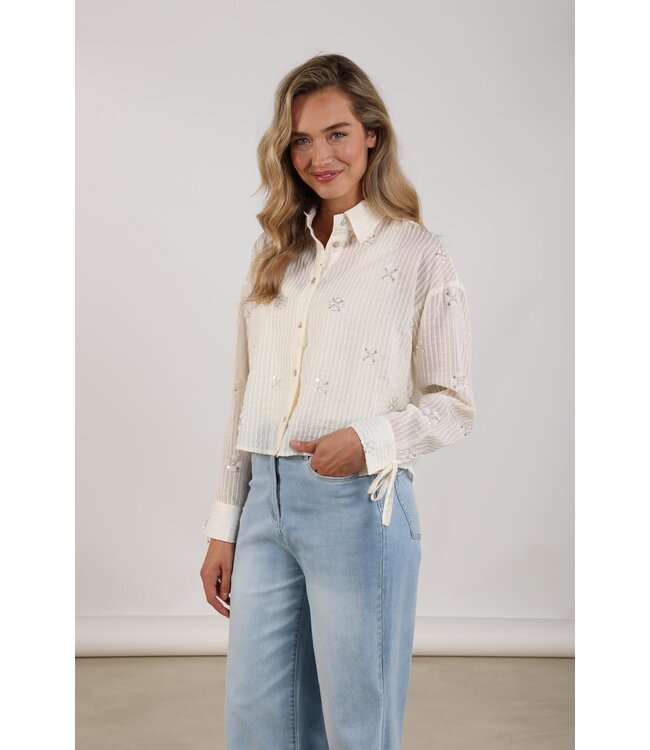 NKS02200-OffWhite  Bailey Blouse Beads