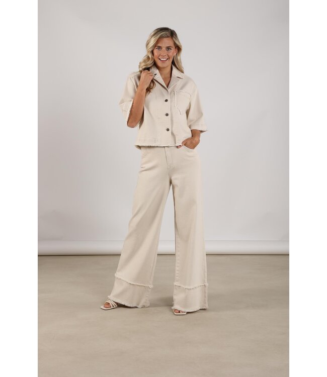 NKS09064-OffWhite  Shay Pants Ruffle