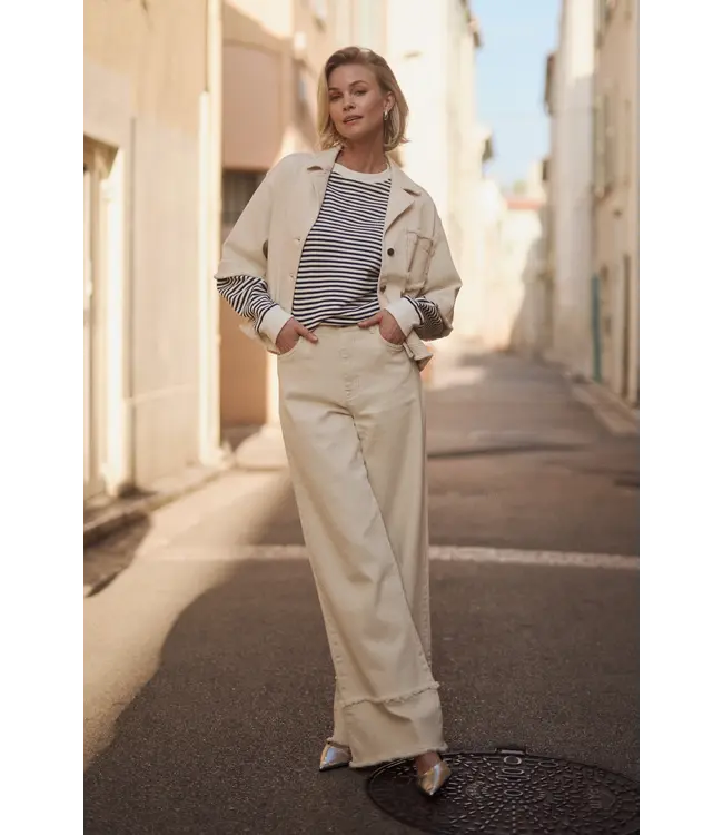 NKS09064-OffWhite  Shay Pants Ruffle