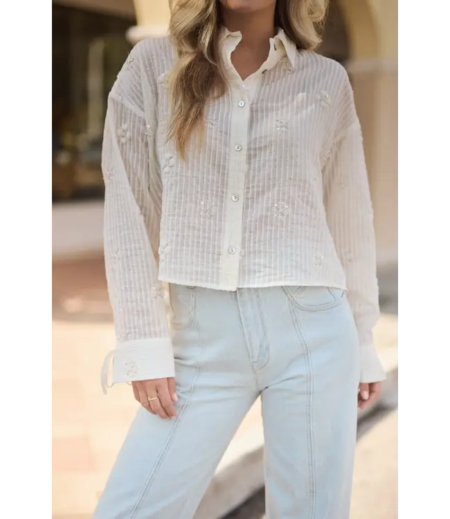 NKS02200-OffWhite  Bailey Blouse Beads