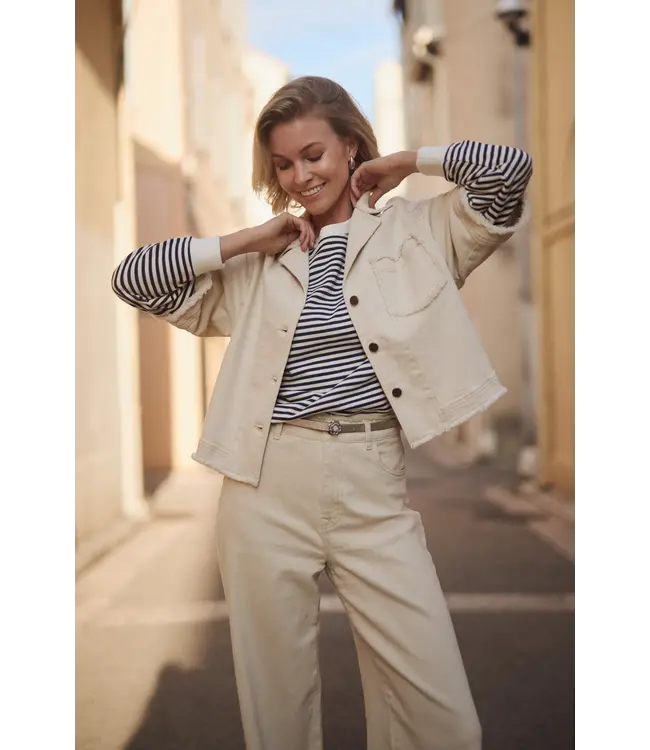 NKS13090-OffWhite  Charlie Jacket Ruffle