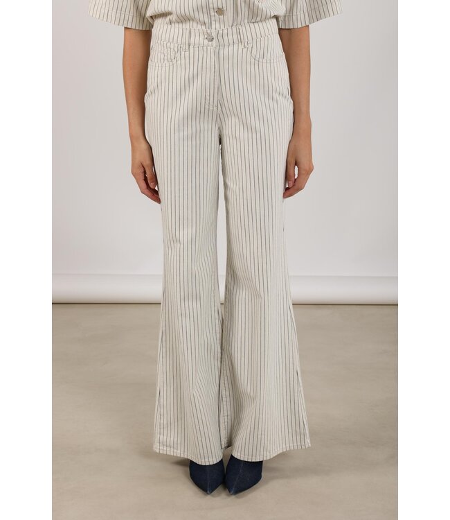 NKS09065-Offwhite/Navy  Senna Pants Stripe