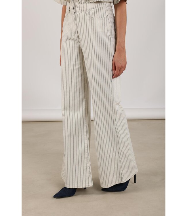 NKS09065-Offwhite/Navy  Senna Pants Stripe