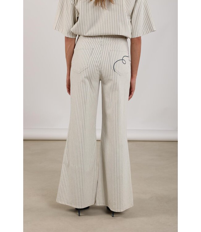 NKS09065-Offwhite/Navy  Senna Pants Stripe