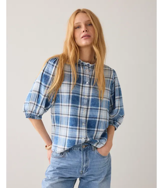 2s3405-12181/000490-Indigo  Blouse Indigo check