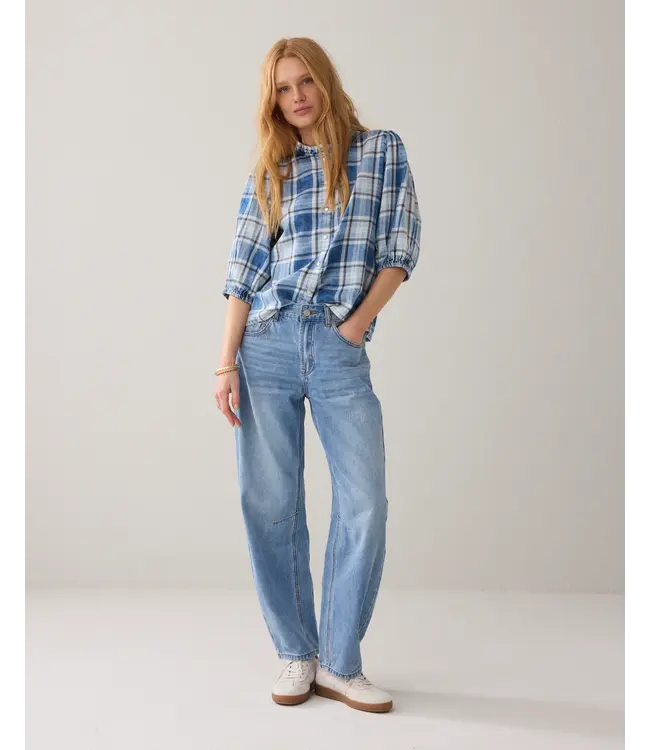 2s3405-12181/000490-Indigo  Blouse Indigo check