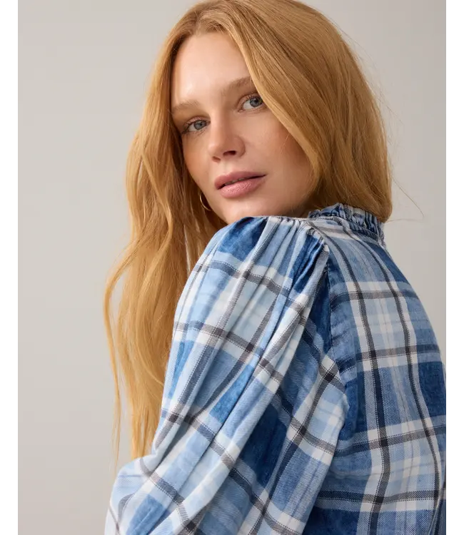 2s3405-12181/000490-Indigo  Blouse Indigo check