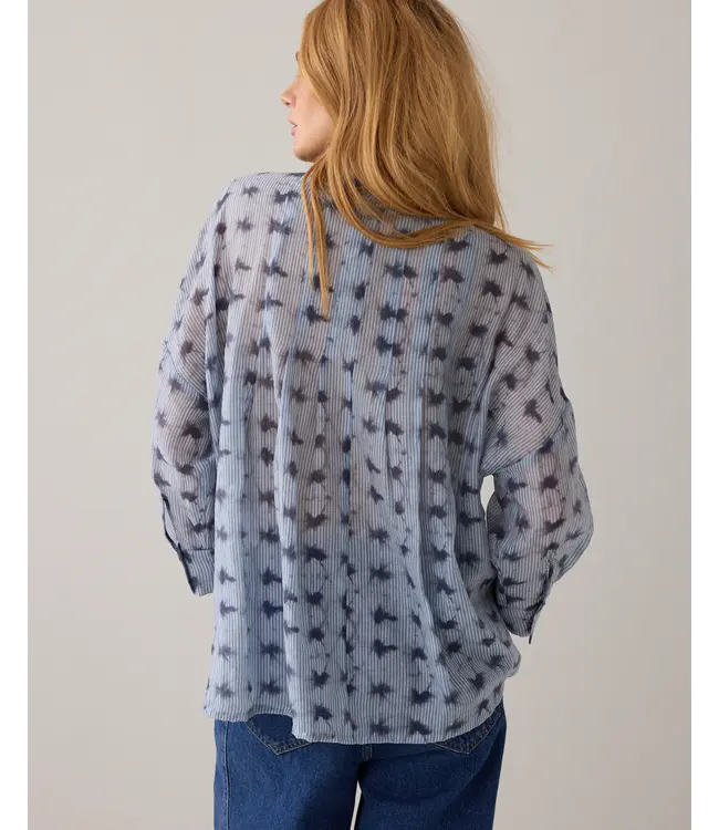 2s3463-12368/000423-Softblue  Blouse Tie dye stripe