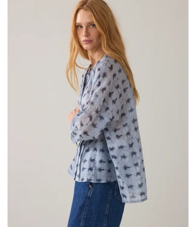 2s3463-12368/000423-Softblue  Blouse Tie dye stripe