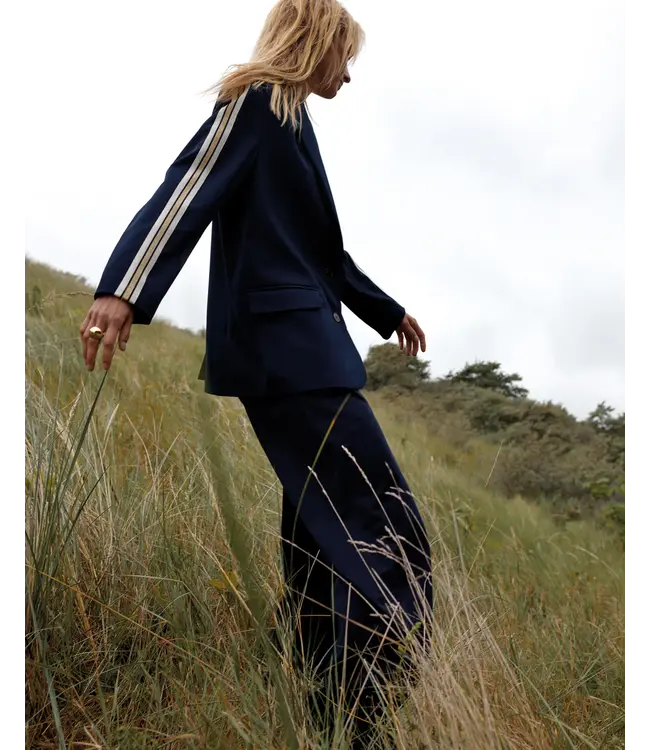 1s1283-12364/000495-Midnightblue  Blazer with tape Viscose blend