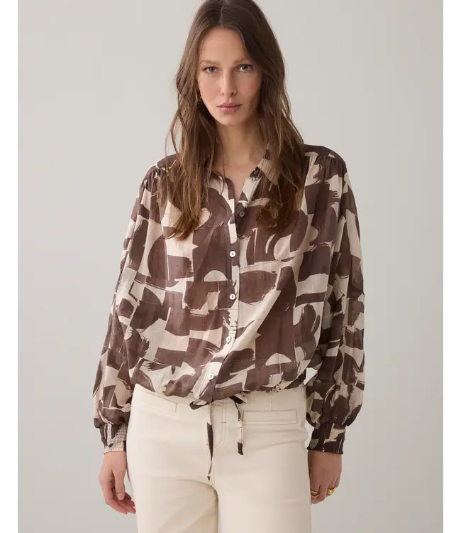 2s3462-12369/000713-Coffee  Blouse Graphic print