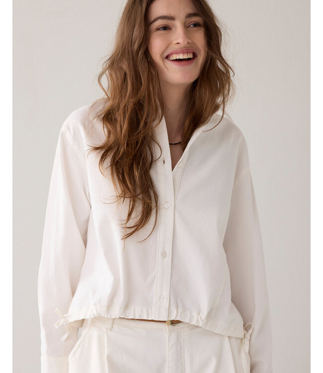 2s3404-5190/000111-Whitedenim  Blouse denim Light white cotton twill