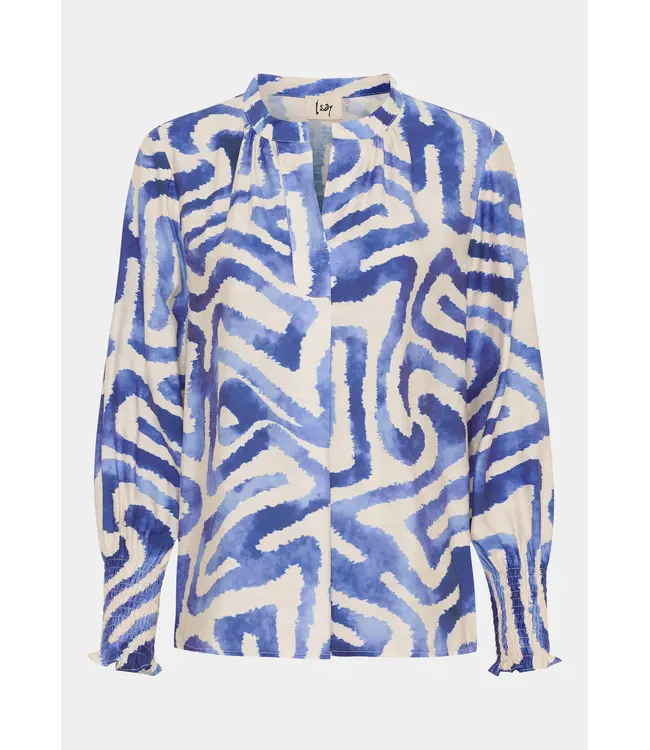 Z26.57841/N21BlueGraphical  Ane Printed Blouse