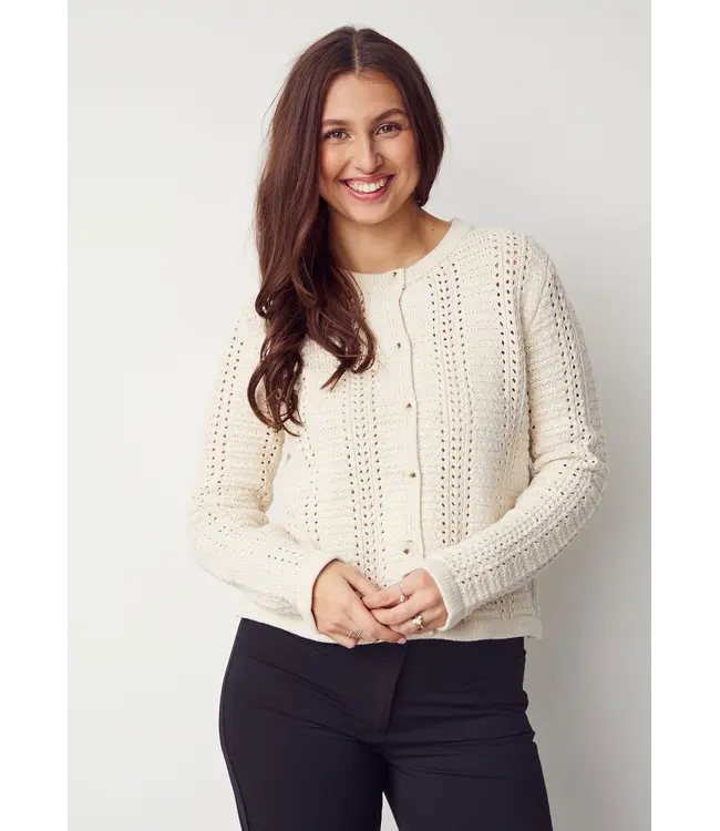 Z26.57825/101BrokenWhite  Gwen Cardigan