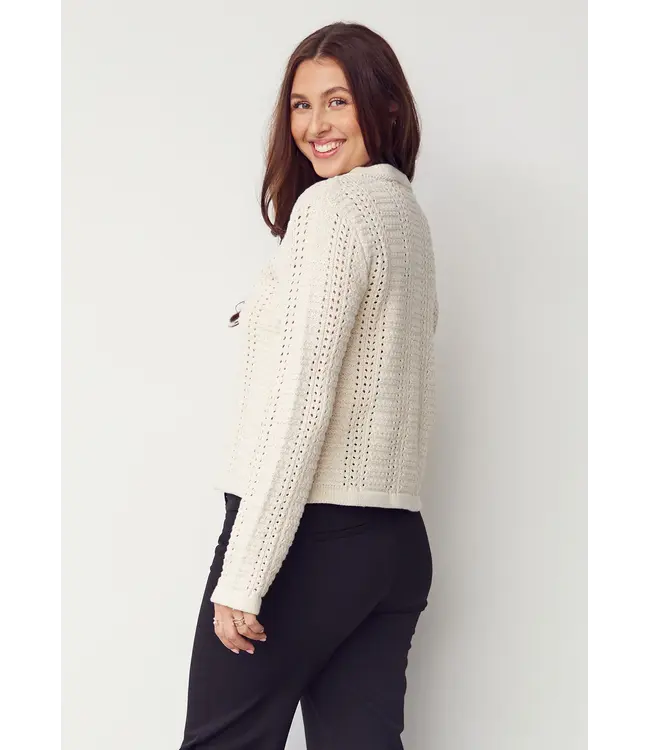 Z26.57825/101BrokenWhite  Gwen Cardigan