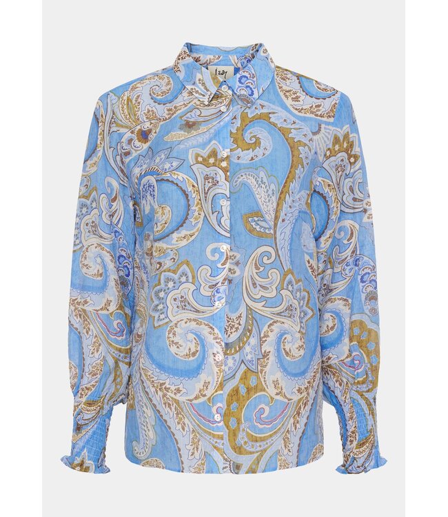 Z26.57834/N13FreshBluePaisley  Lotta Smock Shirt