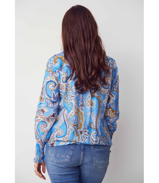 Z26.57834/N13FreshBluePaisley  Lotta Smock Shirt