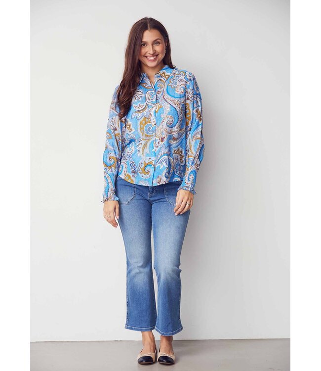 Z26.57834/N13FreshBluePaisley  Lotta Smock Shirt