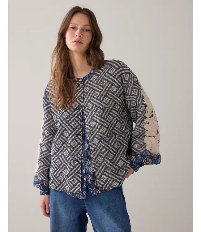 1s1284-12411/000495-Midnightblue  Jacket Blue jacquard