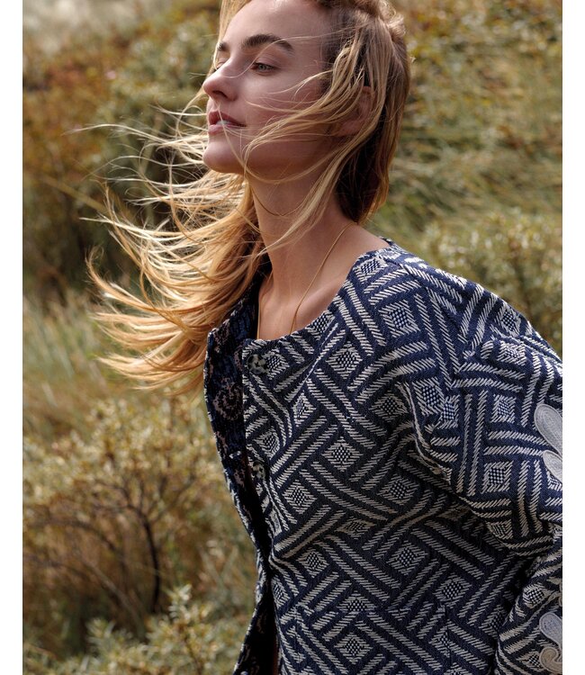 1s1284-12411/000495-Midnightblue  Jacket Blue jacquard