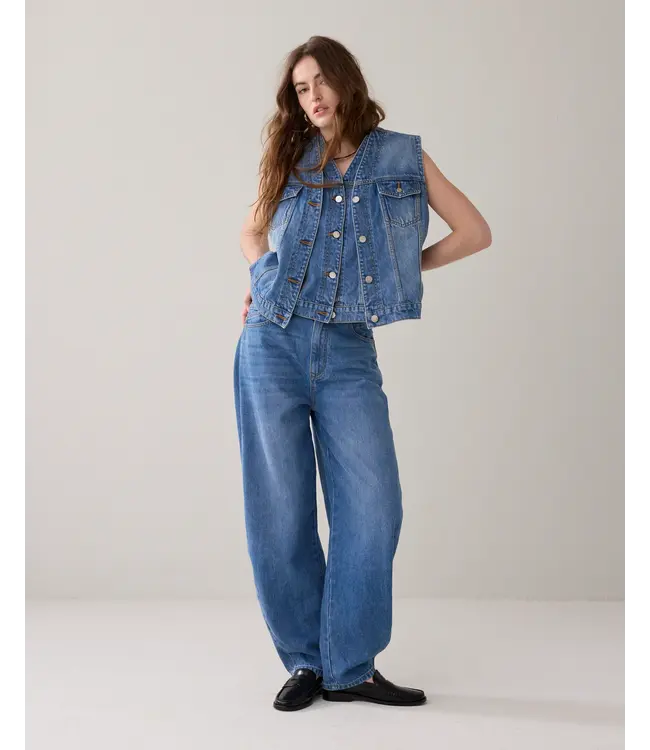 4s2927-5205/000426-Vintagebluedenim  Jeans cocoon fit Soft comford twill