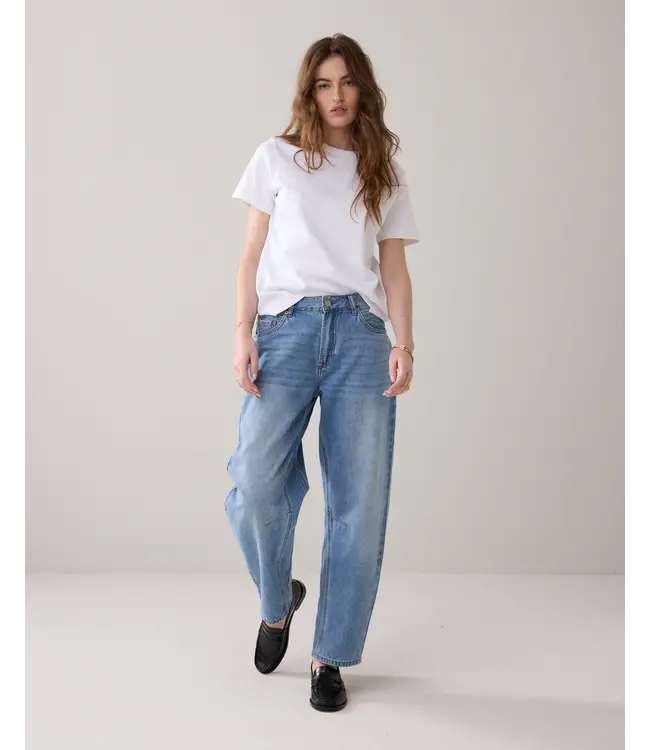 4s2746-5169/000426-Vintagebluedenim  Jeans cocoon leg Vintage cotton twill