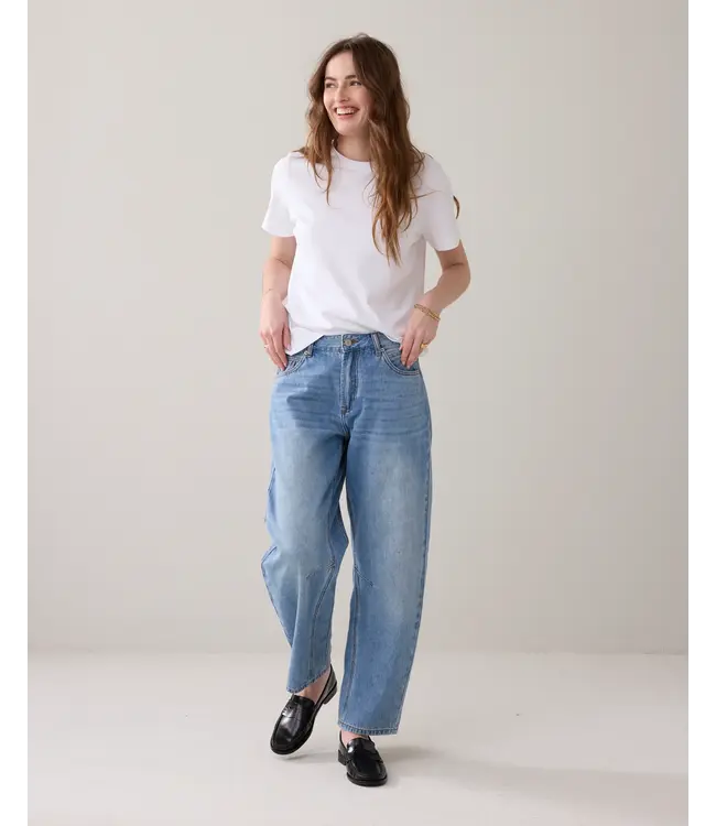 4s2746-5169/000426-Vintagebluedenim  Jeans cocoon leg Vintage cotton twill