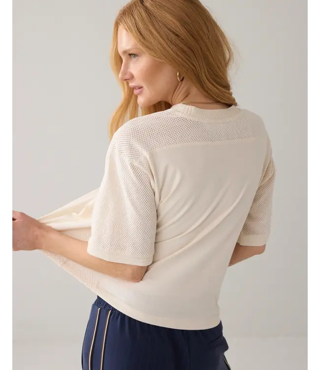 3s5282-30765/000122-Ivory  Top Mesh and jersey