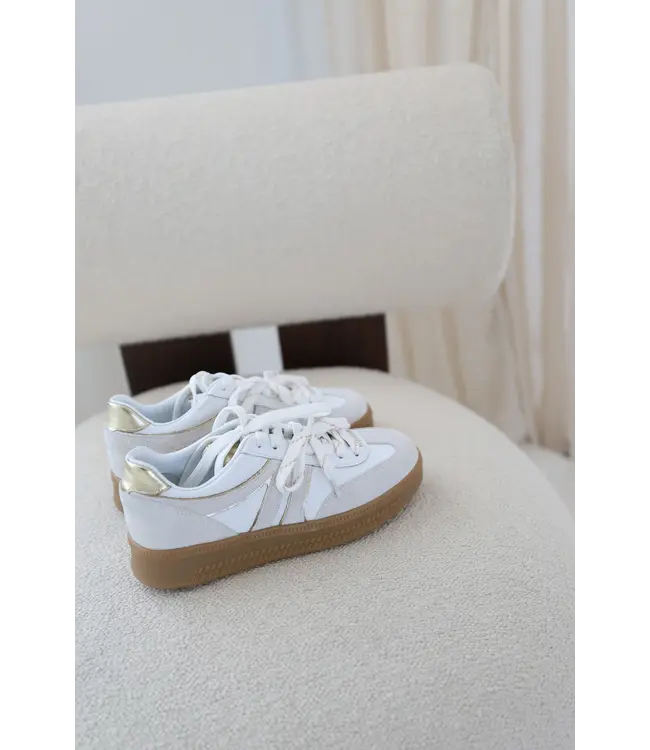 Jilly-165/WhiteWhiteGold  Sneaker