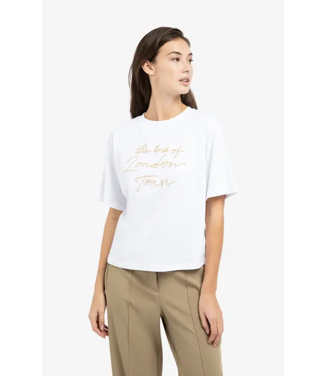 01-719081-602/309151  T-shirt with soft flock print and wide sleeves