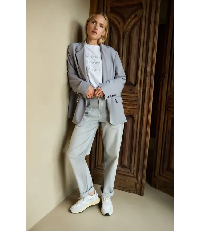 01-719081-602/442031  T-shirt with soft flock print and wide sleeves