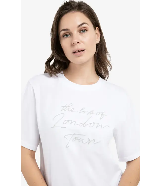 01-719081-602/442031  T-shirt with soft flock print and wide sleeves